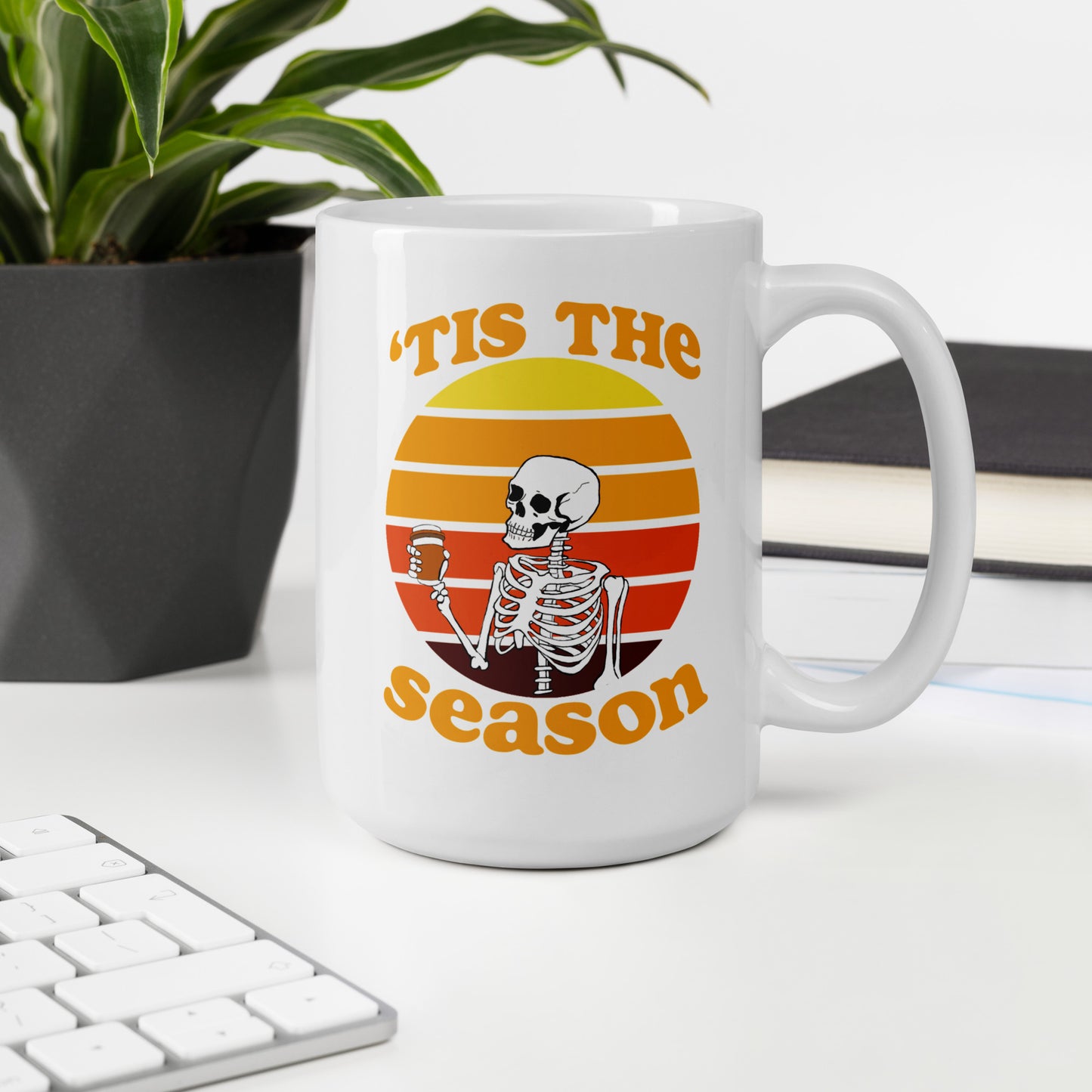 Tis The Season Skeleton White mug