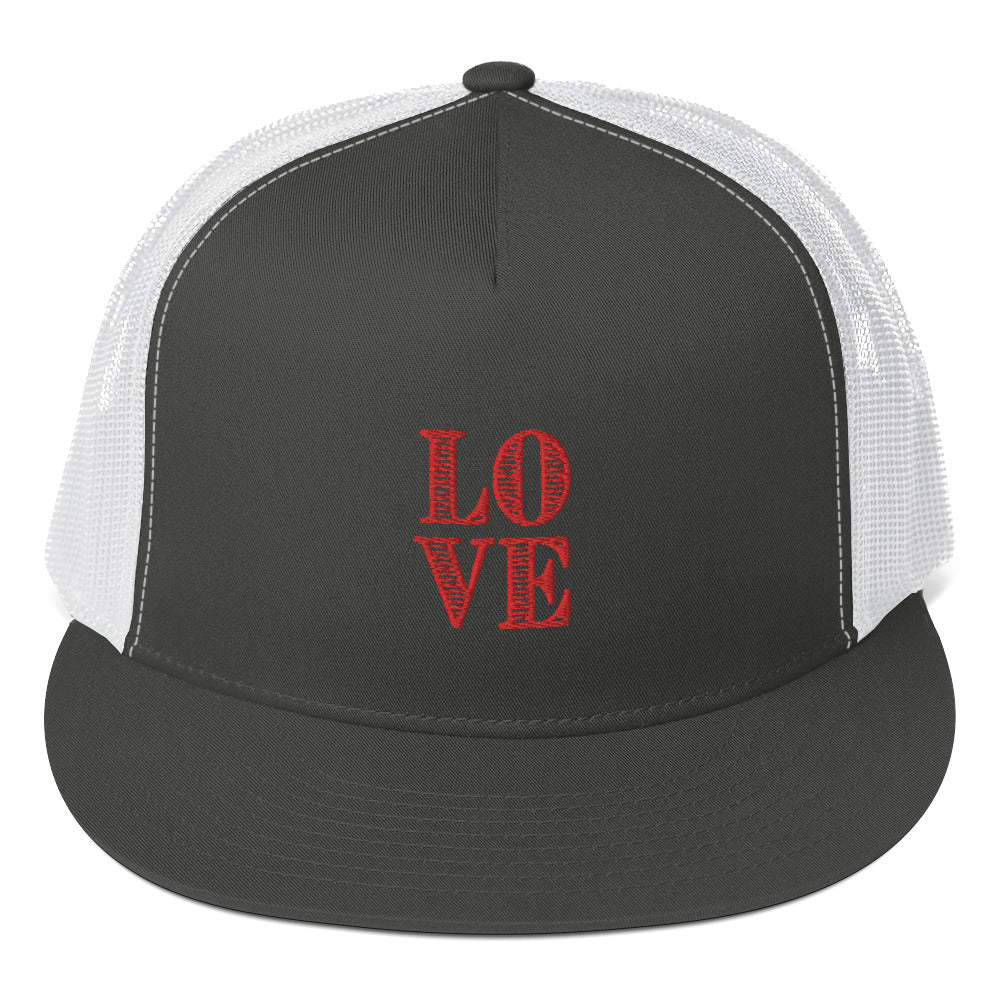 Love Embroidered Trucker Cap