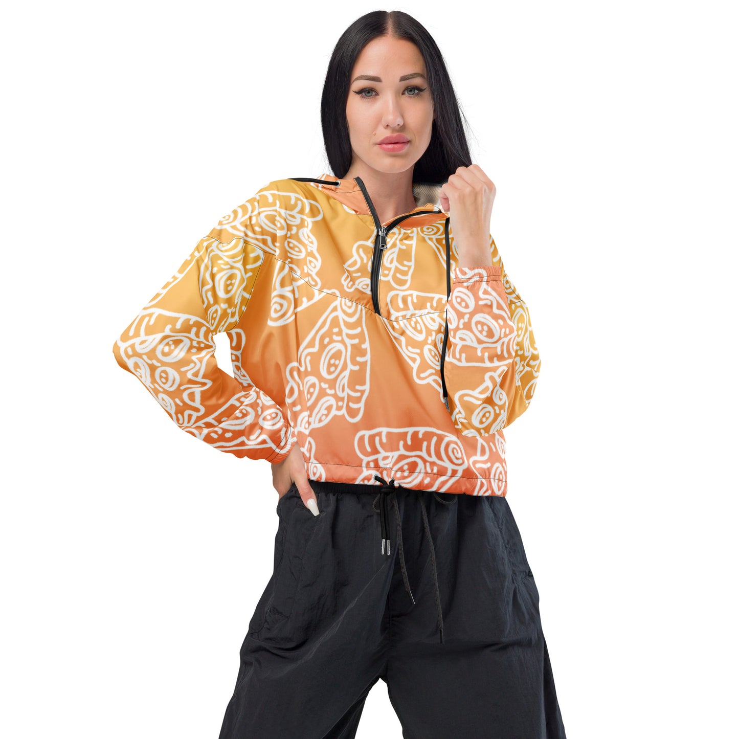 Women’s Pizza Gradient Cropped Windbreaker