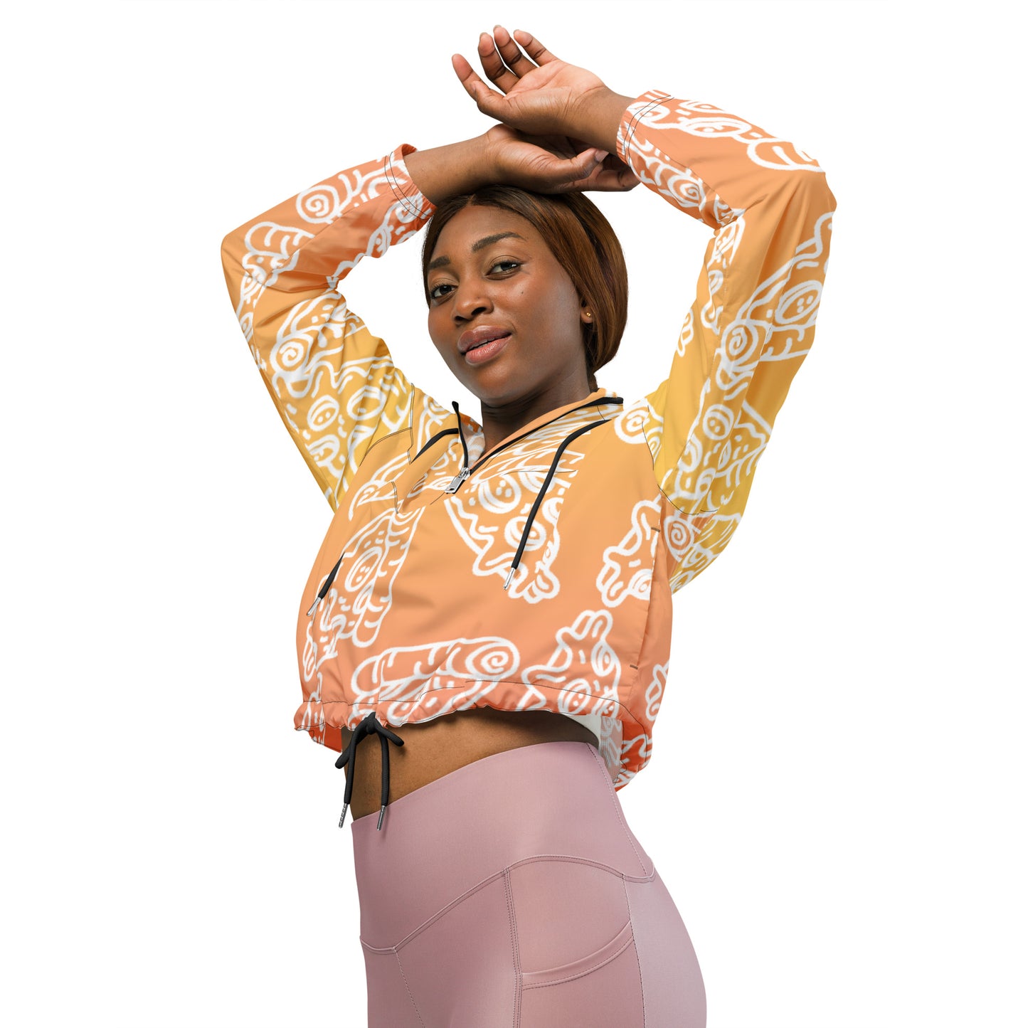 Women’s Pizza Gradient Cropped Windbreaker