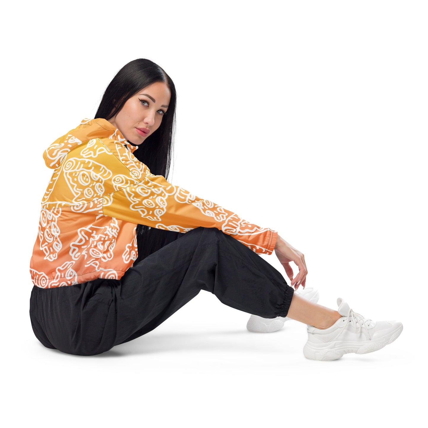 Women’s Pizza Gradient Cropped Windbreaker