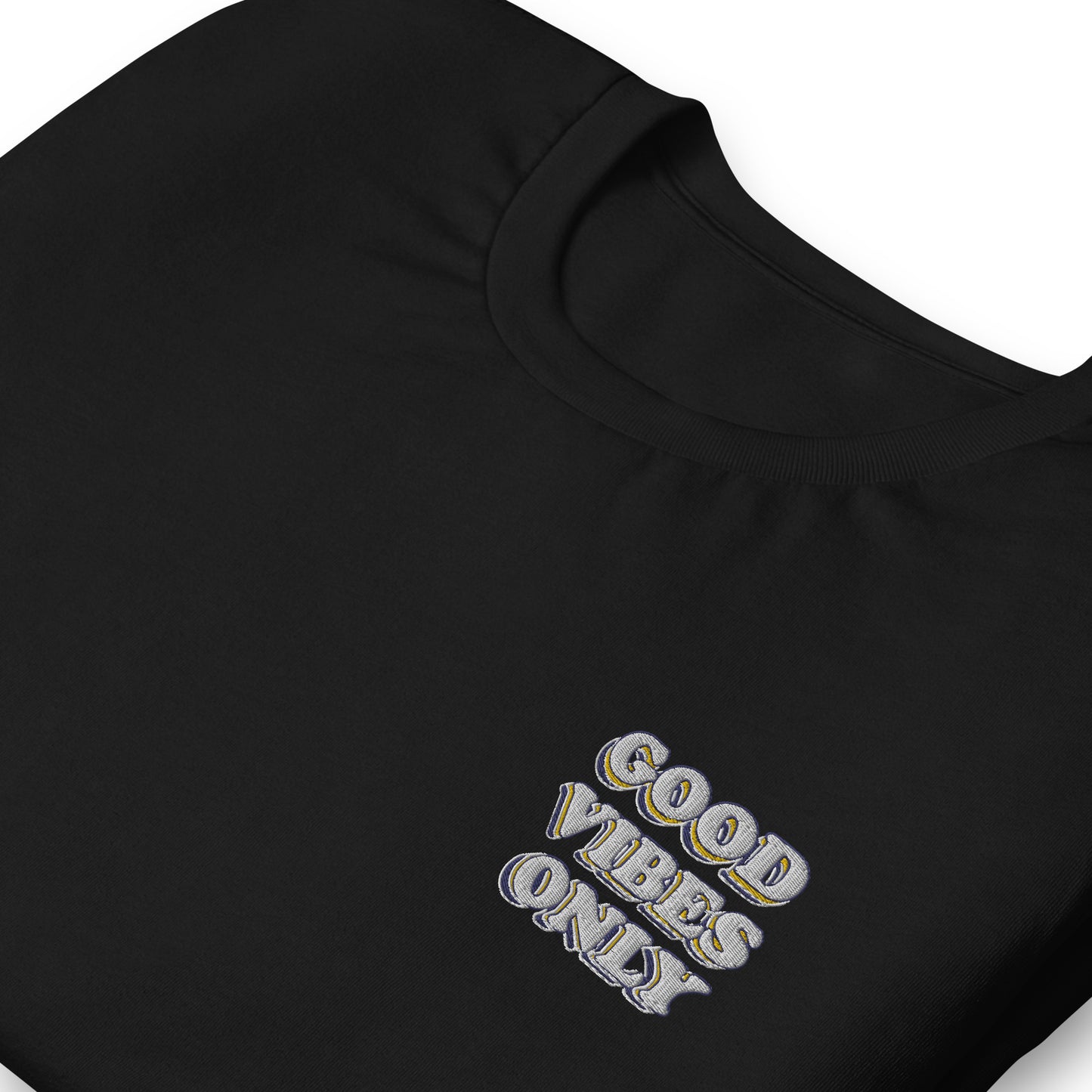 Good Vibes Only Pocket Embordered Unisex T-shirt