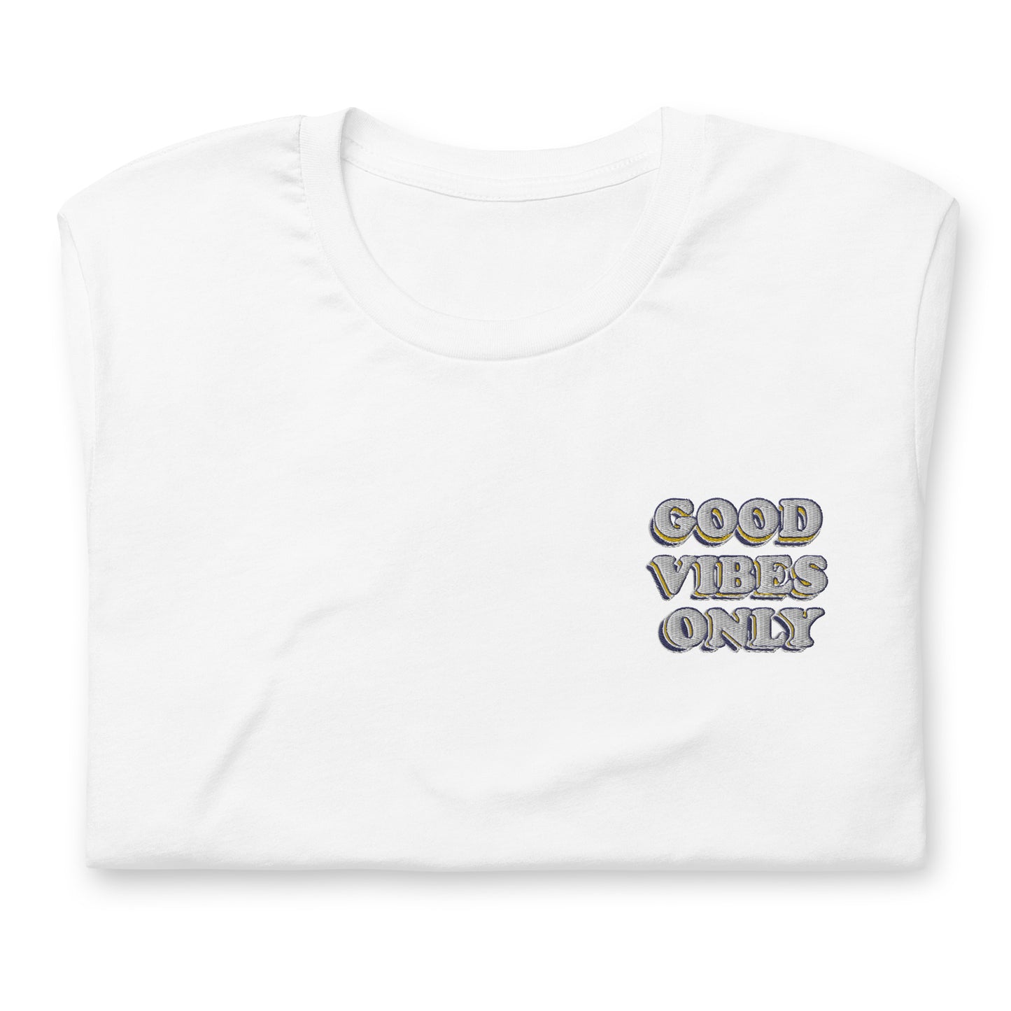 Good Vibes Only Pocket Embordered Unisex T-shirt