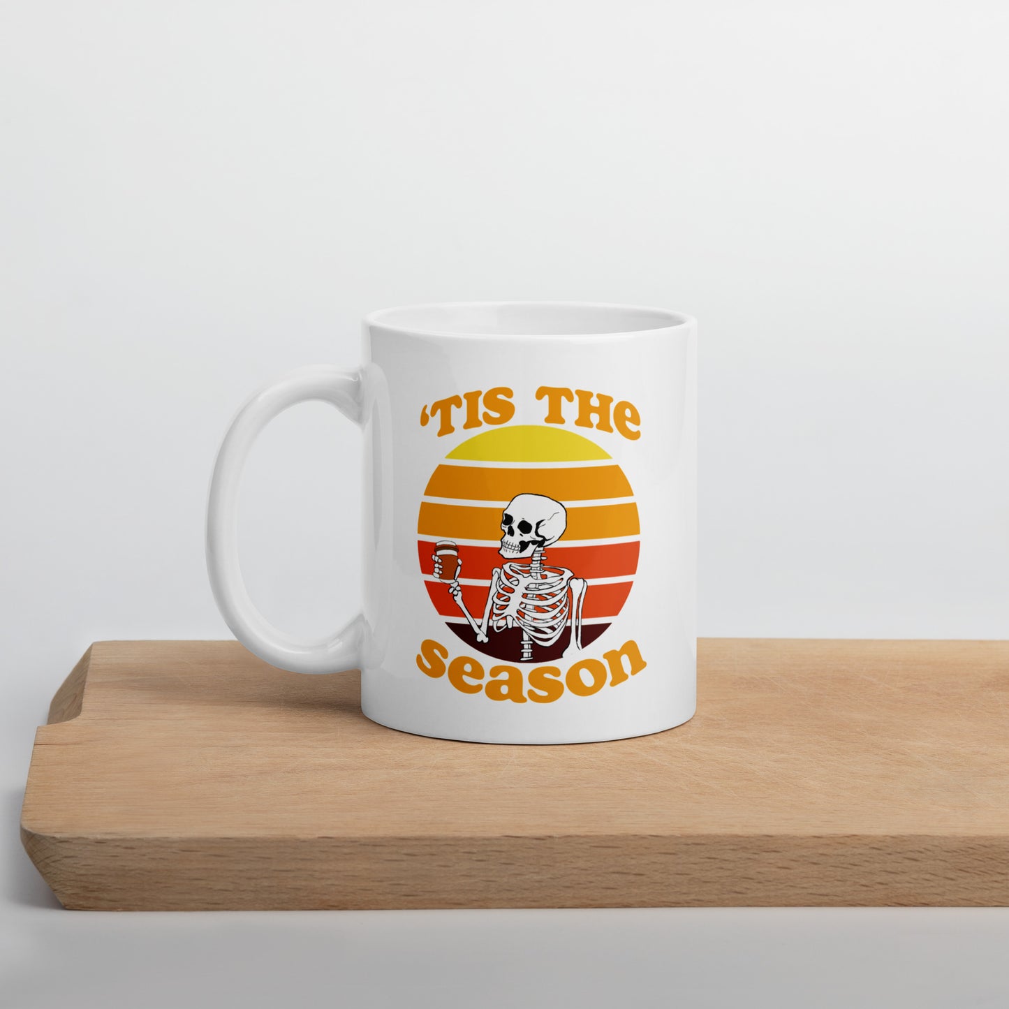 Tis The Season Skeleton White mug