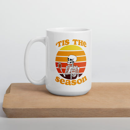 Tis The Season Skeleton White mug