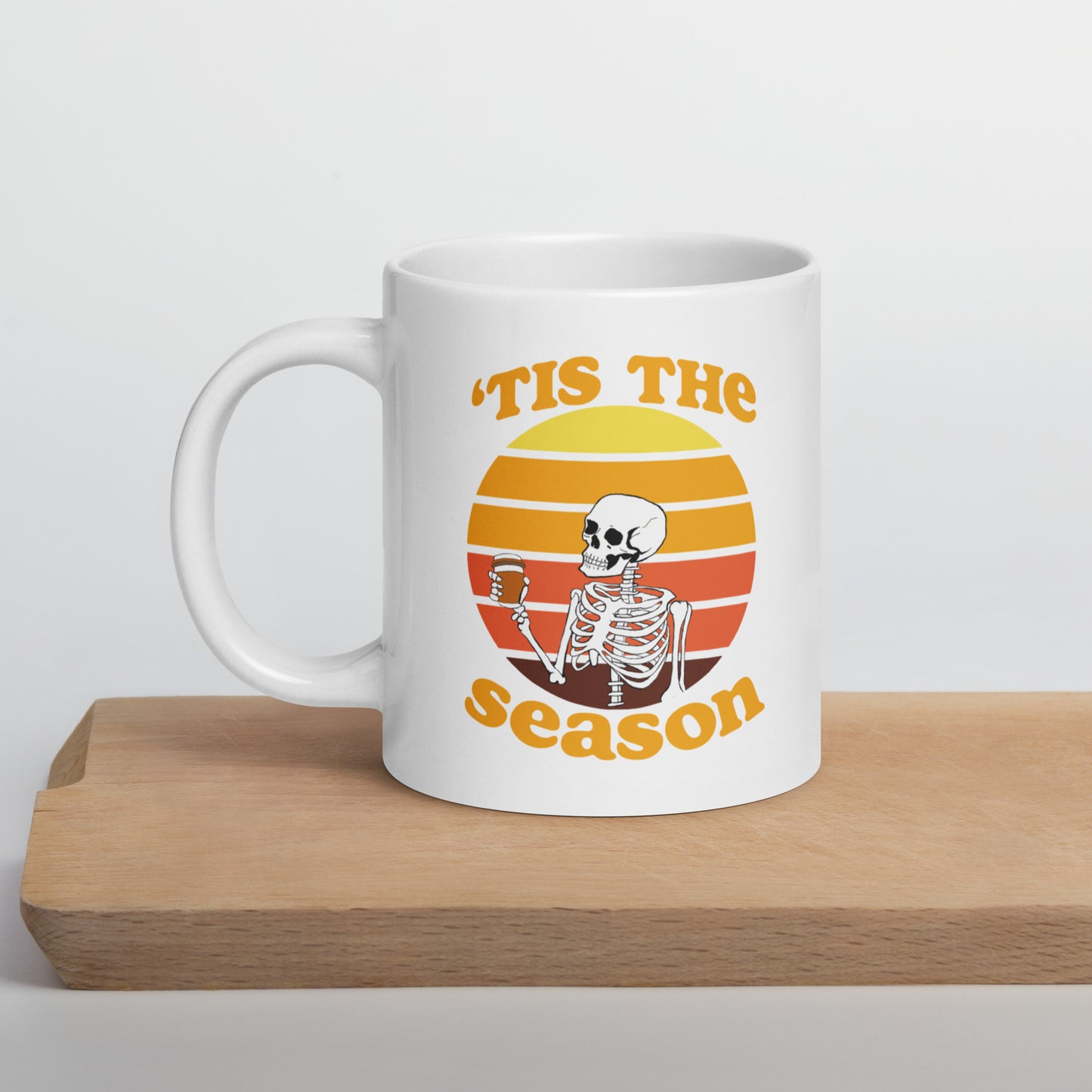 Tis The Season Skeleton White mug