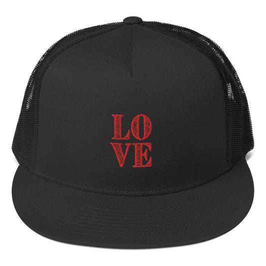 Love Embroidered Trucker Cap