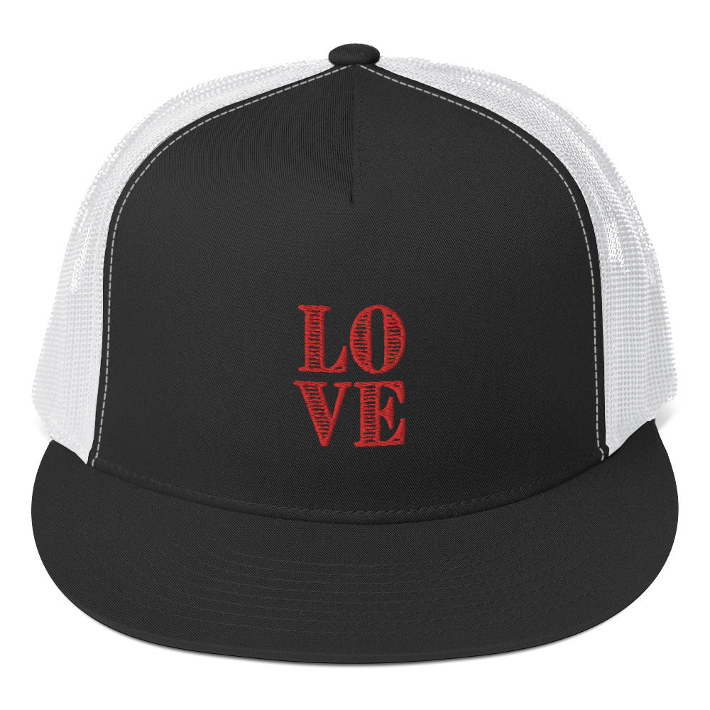 Love Embroidered Trucker Cap