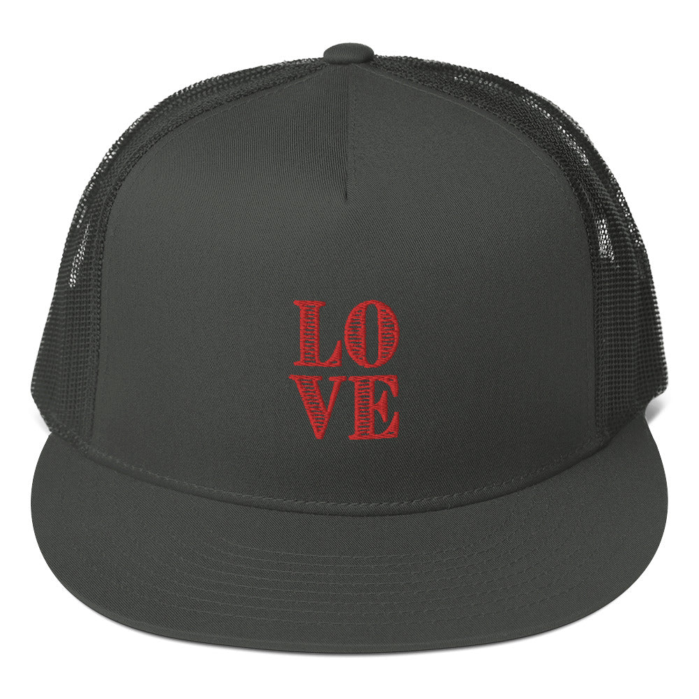 Love Embroidered Trucker Cap