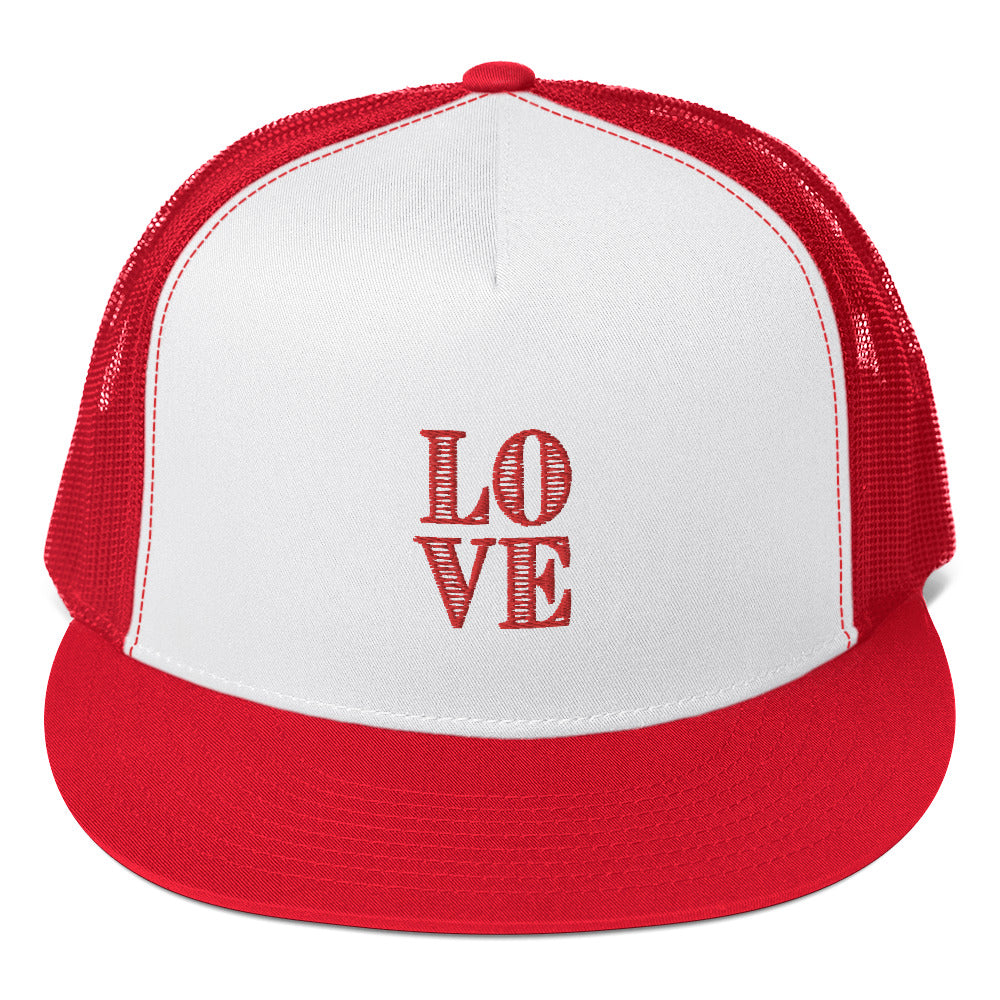 Love Embroidered Trucker Cap