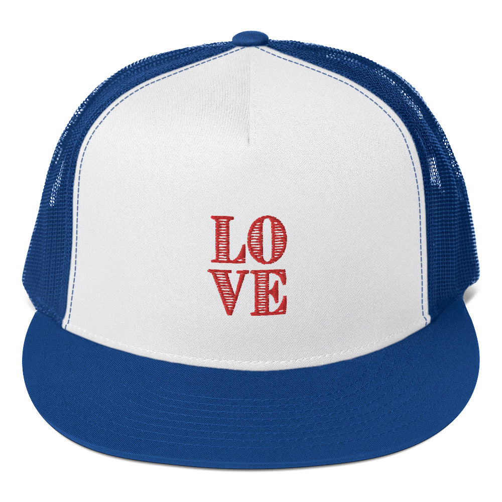 Love Embroidered Trucker Cap