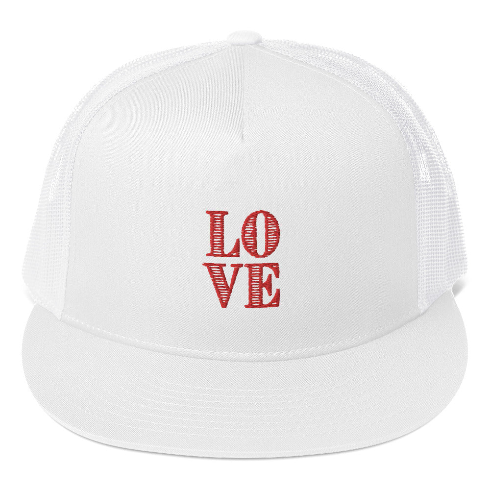 Love Embroidered Trucker Cap