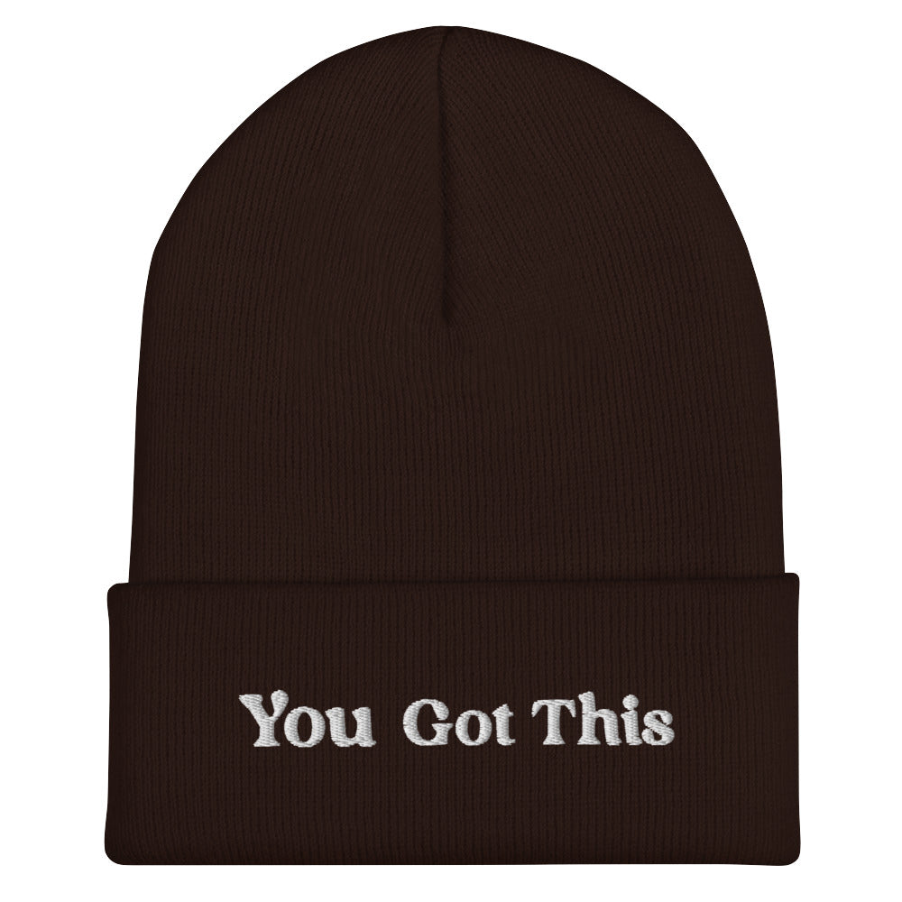 You Got This Embordered Cuffed Beanie