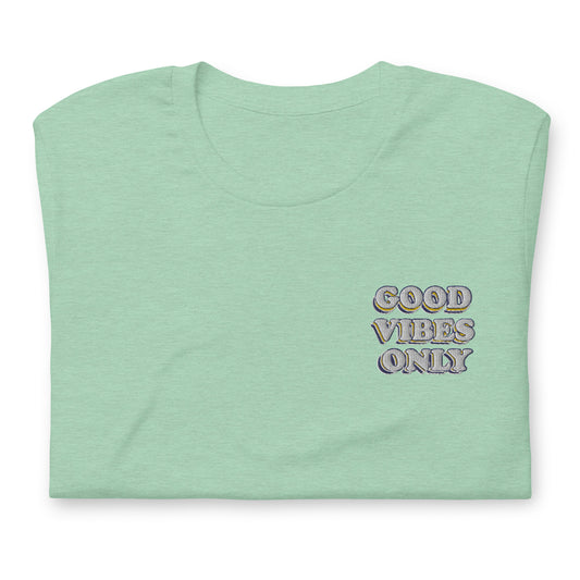 Good Vibes Only Pocket Embordered Unisex T-shirt
